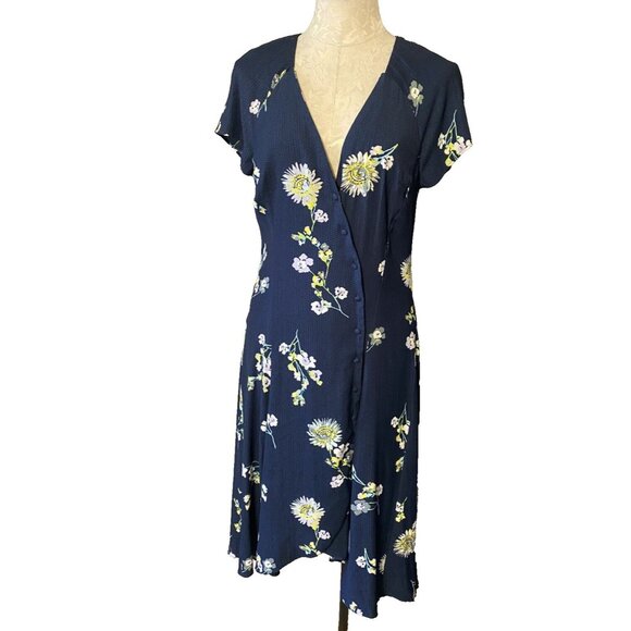 Free People Dress Blue Yellow Green M Medium 6 8 10 NWT Washable Hi Low NEW - Picture 6 of 15
